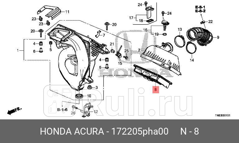 Фильтр воздушный HONDA 172205PHA00 0₽