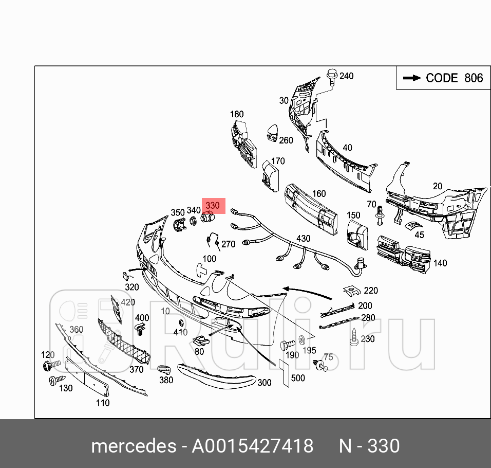 Датчик парковки  MERCEDES a0015427418