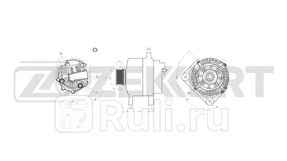 Генератор Renault Megane II 03- Clio III 07- Kangoo II 08- Wind 10- Twingo II 08- Zekkert ge-1044 15110₽