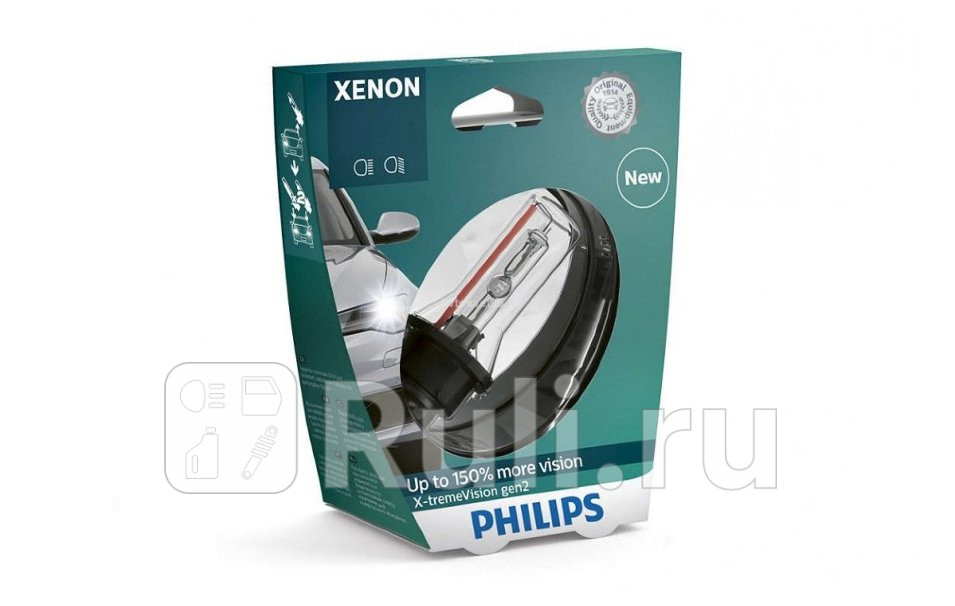 Лампа D3S 35W PHILIPS X-treme Vision 4300K 150 яркости PHILIPS 42403XV2S1 11590₽