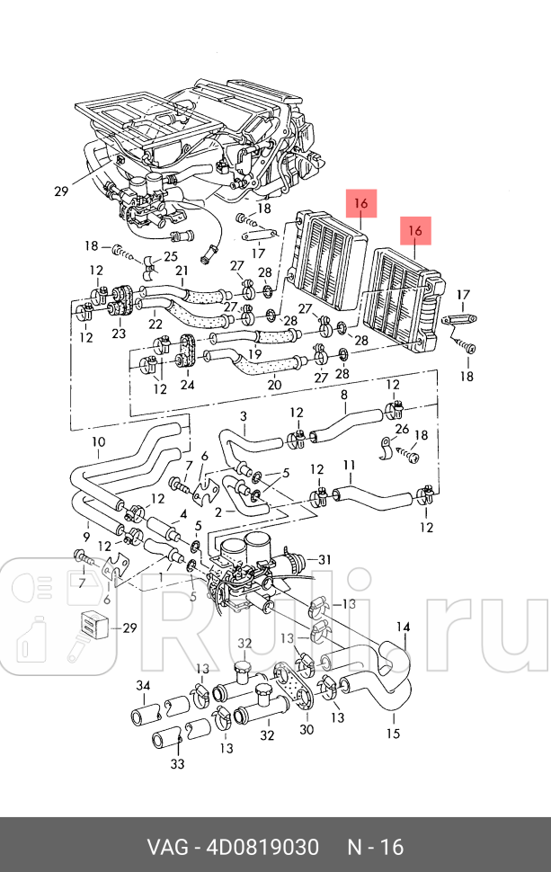 Теплообменник VAG 4D0819030 0₽