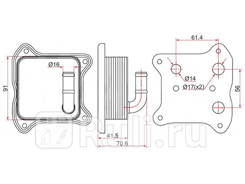 Радиатор масляный для Volkswagen Polo седан рестайлинг 2015-2020 SAT ST-03F117021A 2930₽