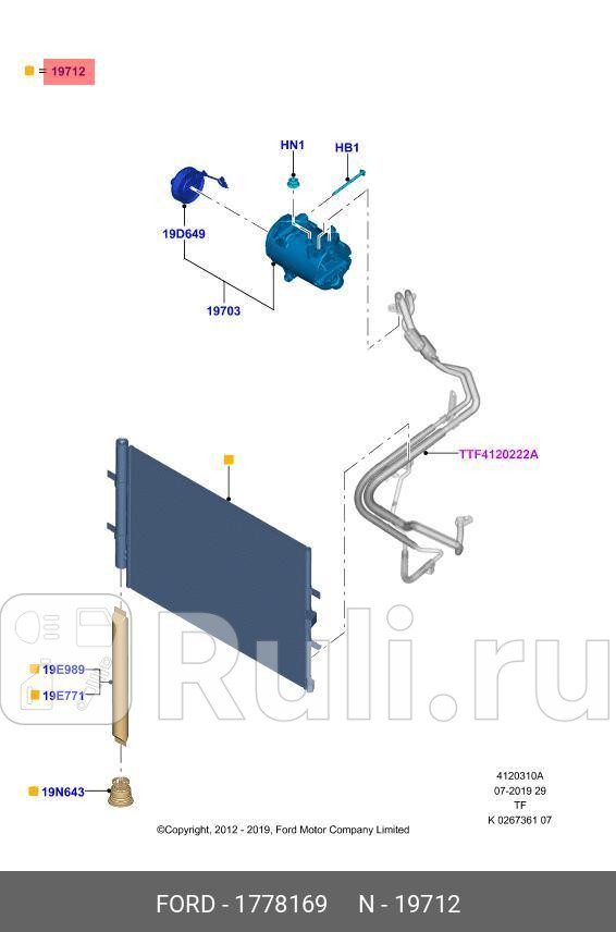 РАДИАТОР СИСТЕМЫ КОНДИЦИОНИРОВАНИЯ FORD 1778169 33110₽