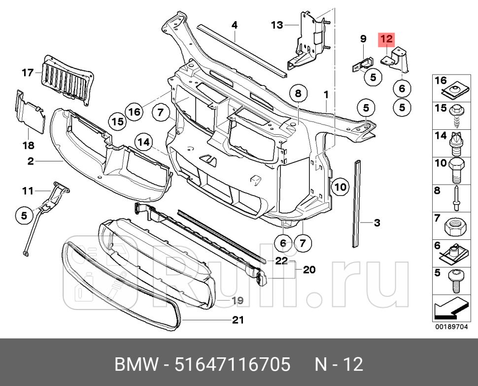 Кронштейн замка капота левый 3-СЕРИЯ E92E93 2006 BMW 51647116705 2340₽