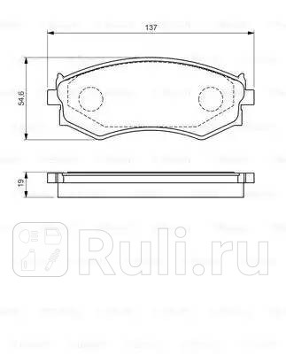 Колодки тормозные дисковые передние для Nissan Sentra 2012-2017 BOSCH 0 986 461 139 2070₽