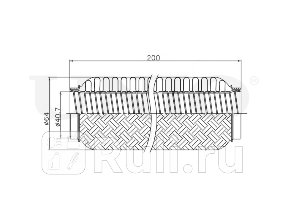 Гофра глушителя UNIO EXP-40200L 1240₽