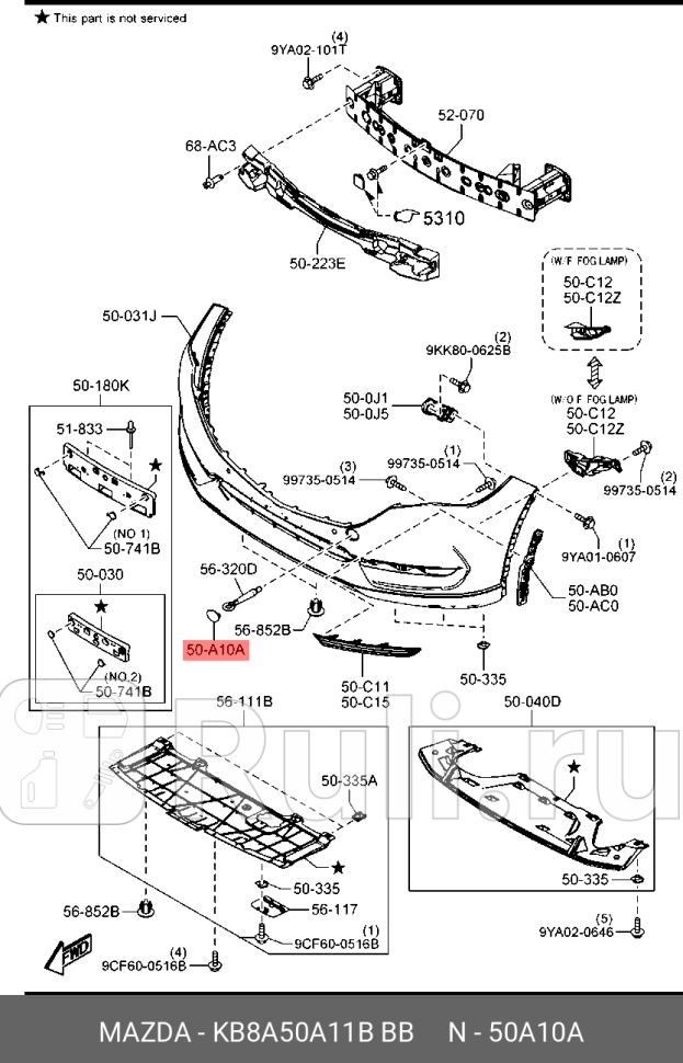 Заглушка бампера заднего под буксировочный крюк cx-5 MAZDA KB8A50A11BBB 130₽