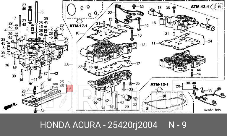 Фильтр акпп HONDA 25420RJ2004 6560₽