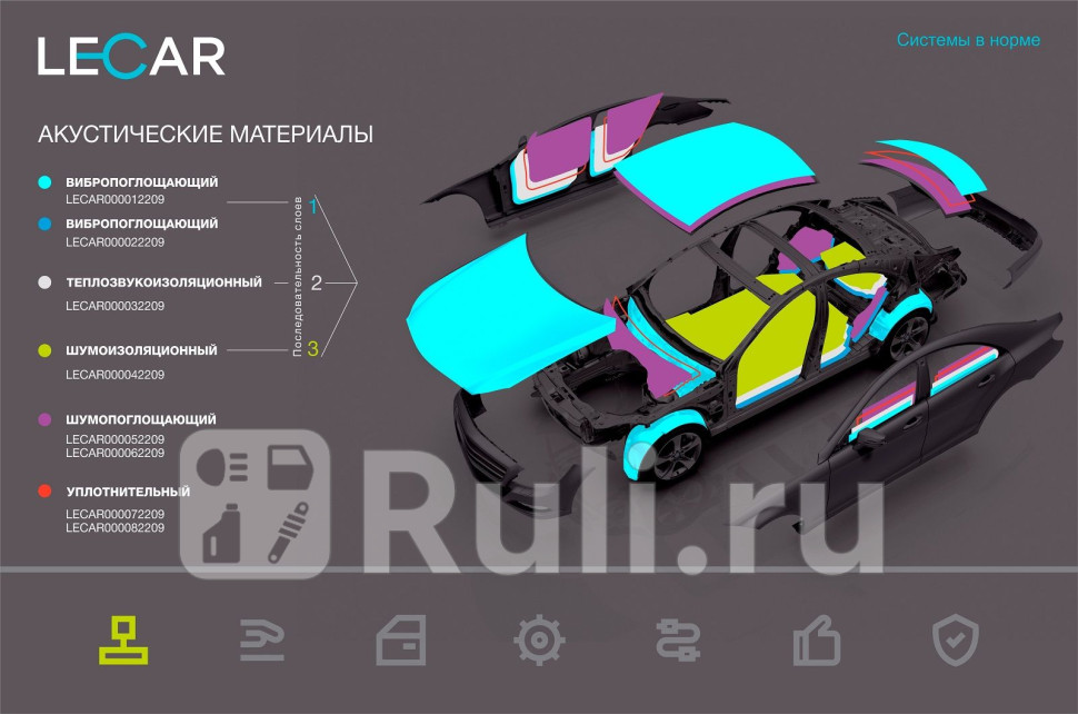 Шумоизоляционный лист LECAR 20 МЕМБРАНА толщина 2 мм упаковка 10 листов LECAR LECAR000042209 6220₽