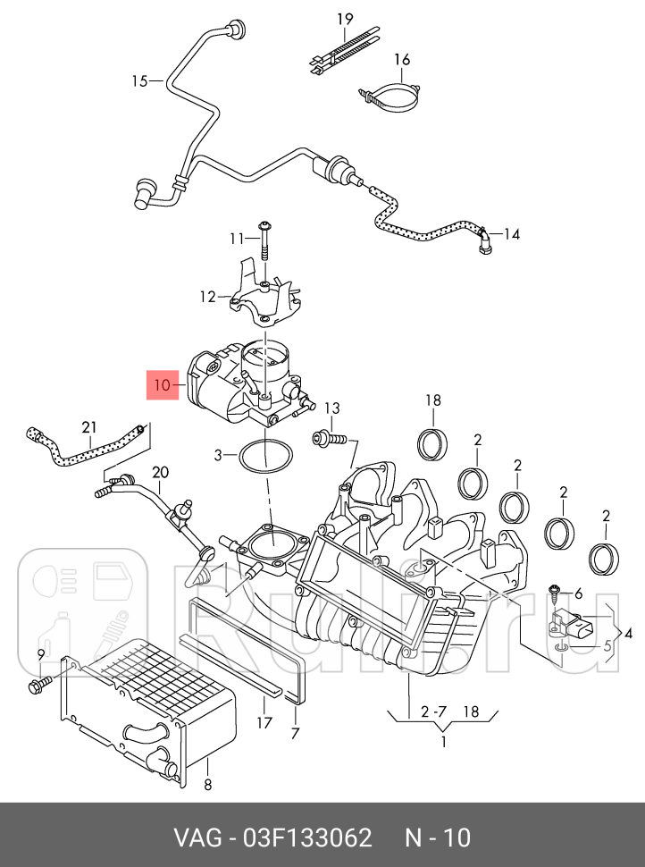 Дроссельная заслонка 12 TSi VAG 03F133062 91410₽
