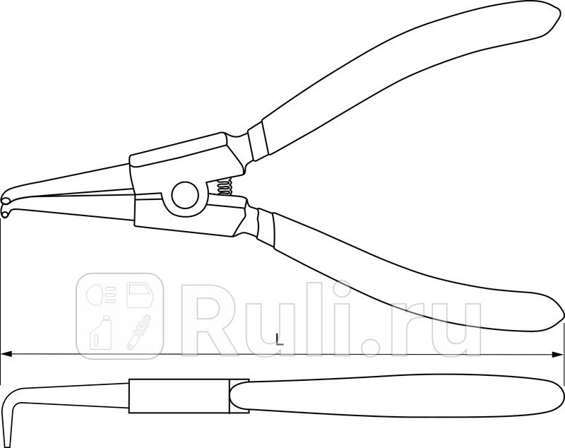 Разжим для стопорных колец загнутый 180 мм Thorvik THORVIK ERBP180 890₽
