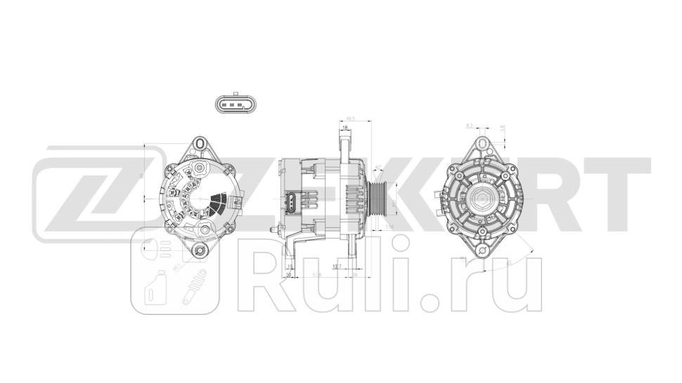 Генератор Chevrolet Aveo T200 T250 T255 03- Daewoo Kalos KLAS 02- Zekkert ge-1040 11070₽