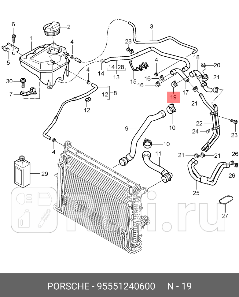 Хомут система охлаждения org VAG 95551240600 0₽