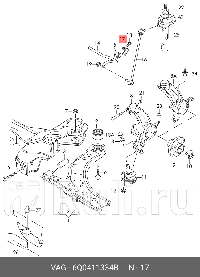 Хомут org VAG 6Q0411334B 0₽