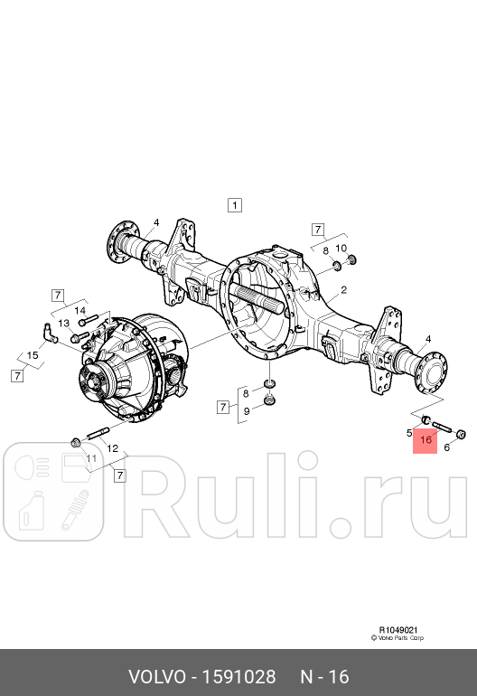 Шпилька ступицы VOLVO 1591028 510₽