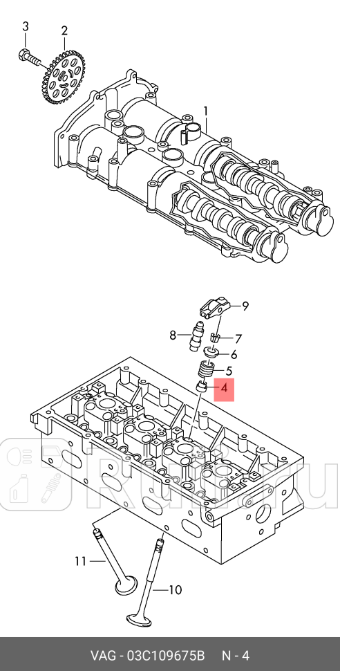 Колпачок маслосъемный VAG 03C109675B 1330₽