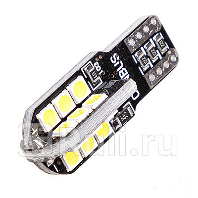 Автолампа диод T10 W5W 12V 24 SMD диода без цоколя 1-конт с обманкой Белая 2 шт SKYWAY SKYWAY S08201454 350₽
