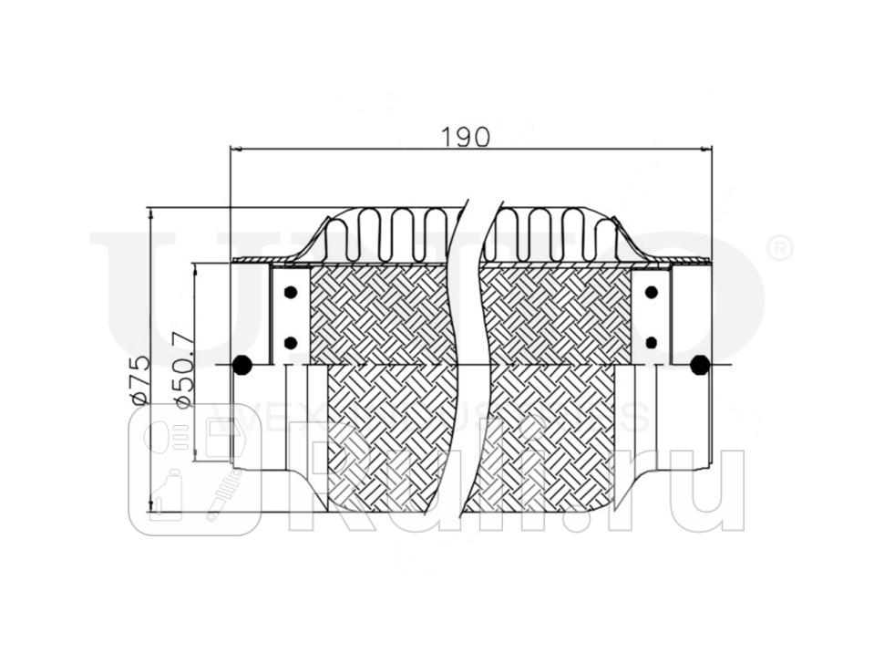 Гофра глушителя UNIO EXP-50190 1290₽