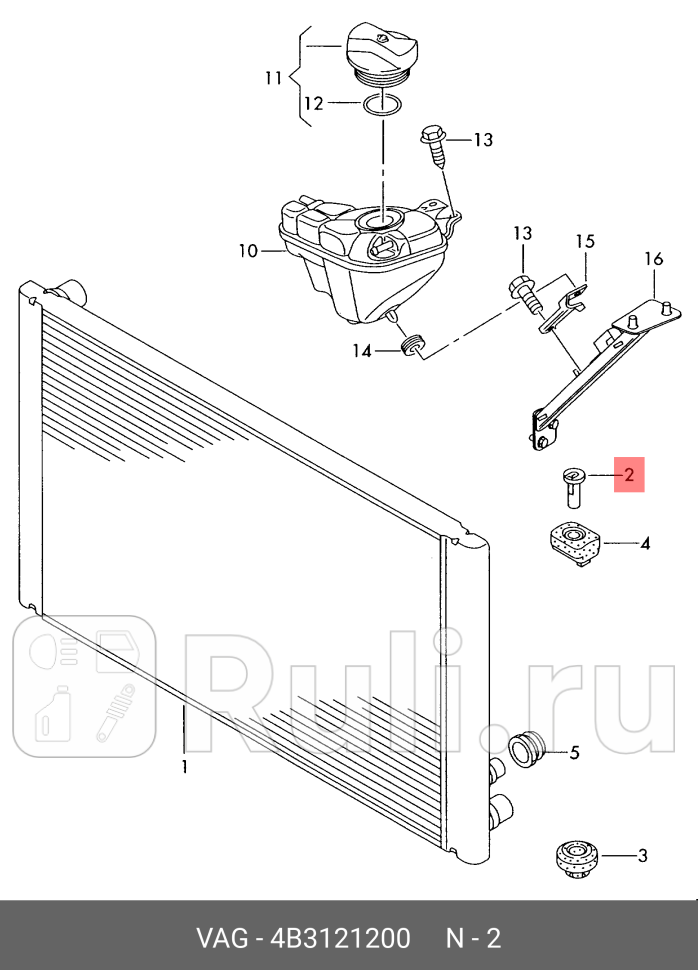 Крепление радиатора VAG 4B3121200 840₽