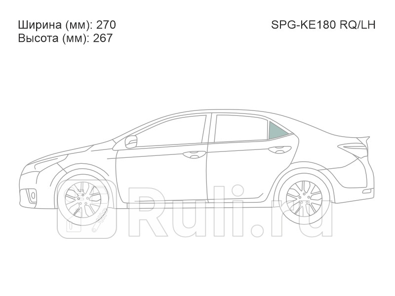 Стекло двери задней левой форточка для Toyota Corolla 180 2014-2016 SAT SPG-KE180 RQLH 990₽