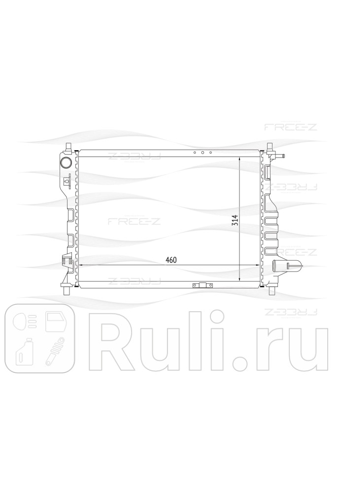 Радиатор охлаждения CHEVROLET Matiz Spark 05- FREE-Z KK0128 3720₽