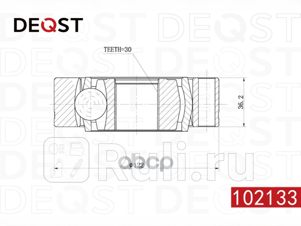 Шрус mb vito w638 22cdi 99-03 inner DEQST 102133 1700₽