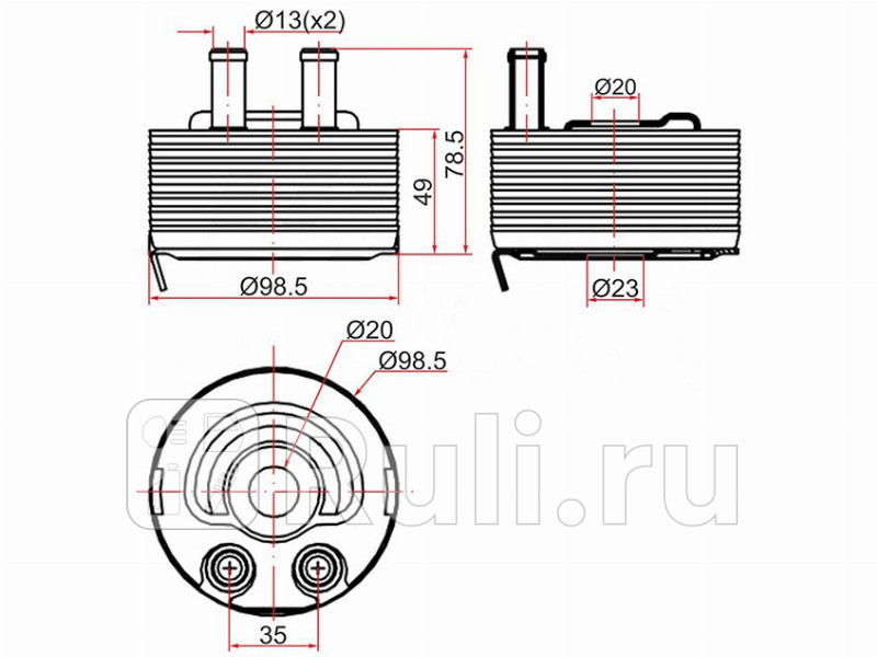 Радиатор масляный для Nissan Pathfinder R51 рестайлинг 2010-2014 SAT ST-21305-EB300 1640₽