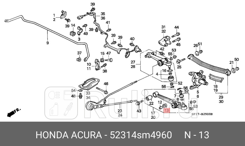 Втулка стойки стабилизатора HONDA 52314SM4960 350₽