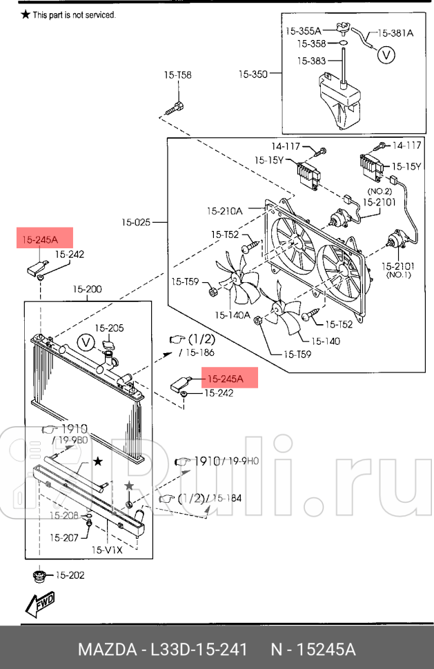 Кронштейн радиатора cx-7 cx-9 mazda6 gh MAZDA L33D15241 590₽