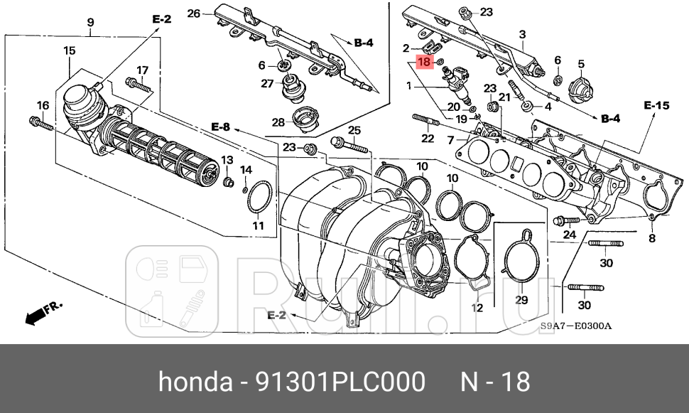 Прокладка под форсунку HONDA 91301-PLC-000 280₽