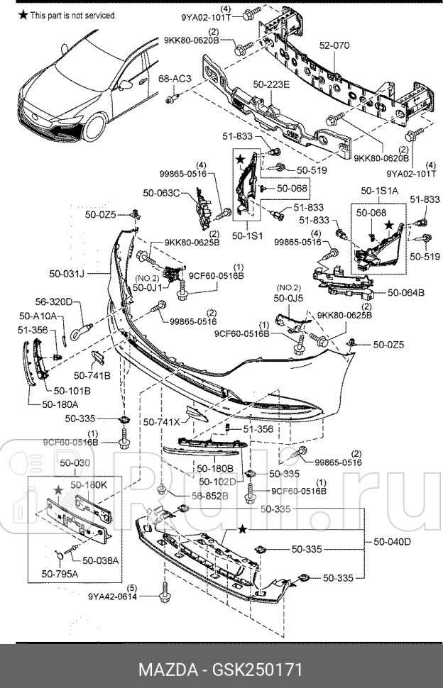 Накладка кузова пластиковая MAZDA GSK250171 0₽
