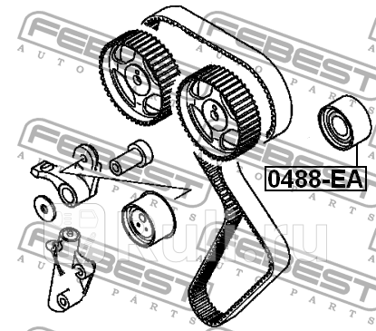 Ролик обводной ремня ГРМ Mitsubishi Pajero Pinin 20GDI 00-07 FEBEST 0488-EA 1800₽