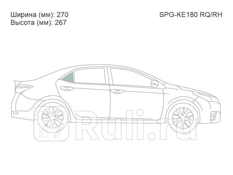 Стекло двери задней правой форточка для Toyota Corolla 180 2014-2016 SAT SPG-KE180 RQRH 990₽