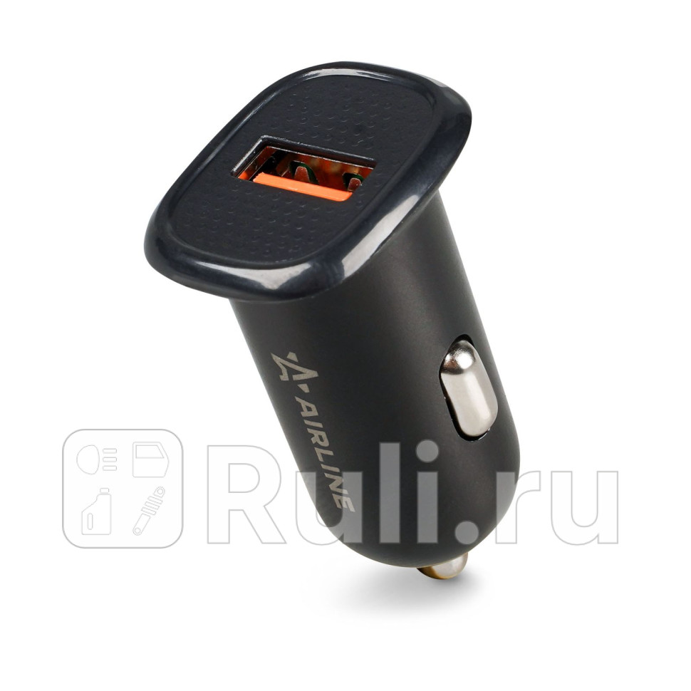 Адаптер автомобильный компактный 1xUSB QC 30 1224В AIRLINE AEAK018 490₽