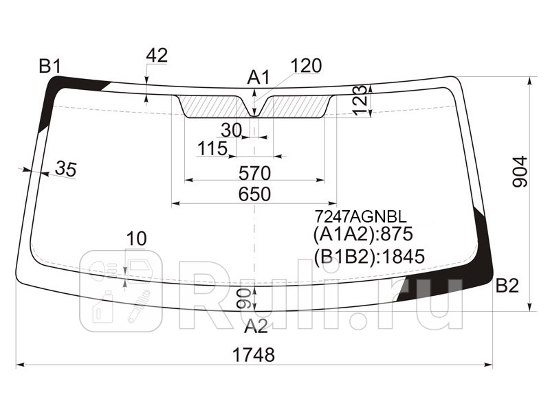 Стекло лобовое Iveco Daily 99-14 Nissan Interstar 01-10 Opel Movano 98-10 Renault Master 97-10 FUYAO 7247AGNBL 8780₽