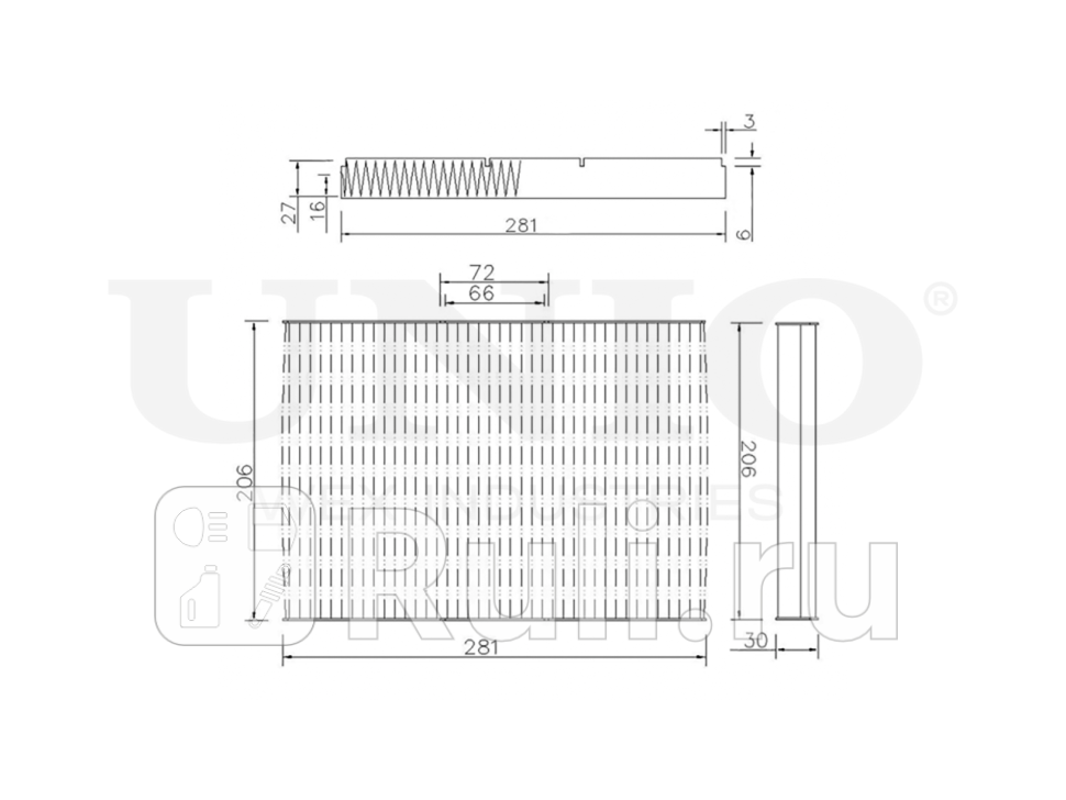 Фильтр салонный угольный UNIO FLT-40012C 820₽