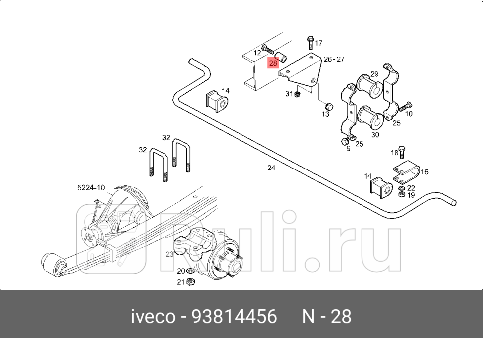 втулка стабилизатора м Iveco Daily IVECO 93814456 0₽