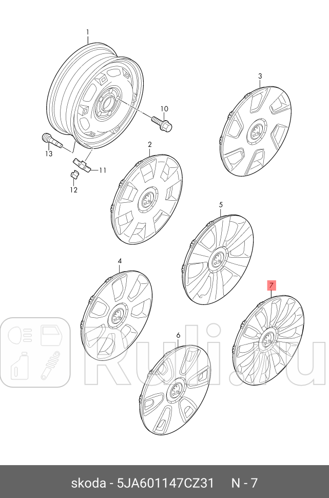 Колпак колесный VAG 5JA601147CZ31 0₽