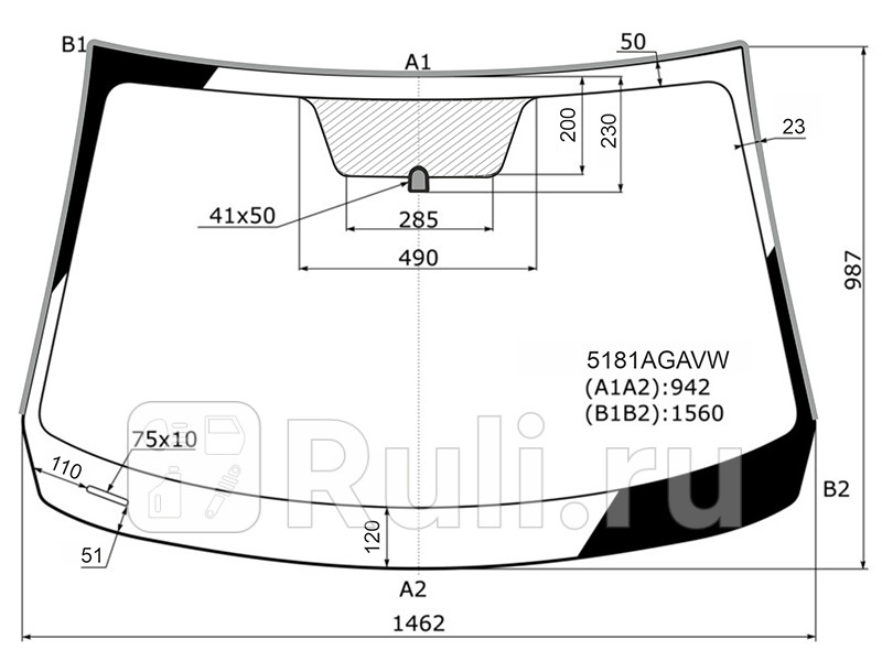 Лобовое стекло для Mazda 3 BM 2013-2019 AGC 5181AGAVW 12900₽