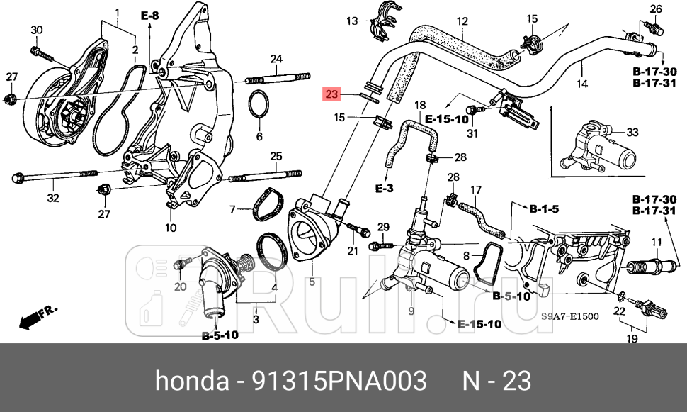 Прокладка впускного коллектора HONDA 91315PNA003 440₽