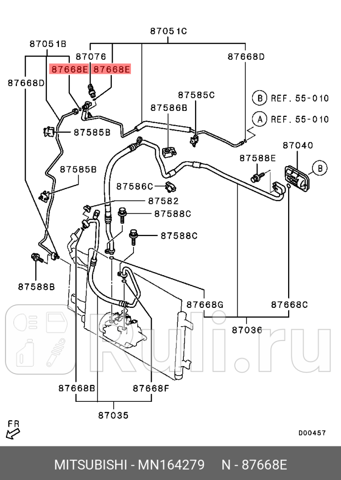 Уплотнитель трубопровода MITSUBISHI MN164279 0₽