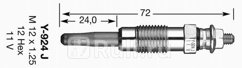 Свеча накаливания 1 шт для Citroen Jumpy 1995-2007 NGK 7906 1080₽