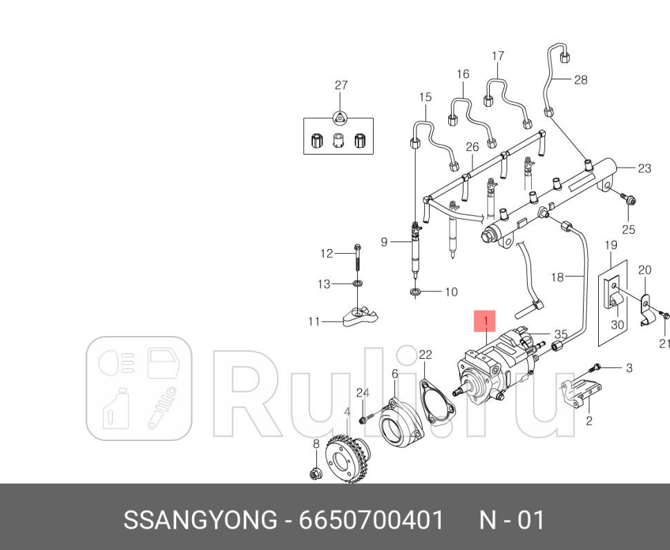 насос топливный высокого давления SsangYong Rexton 11 SSANG YONG 6650700401 0₽