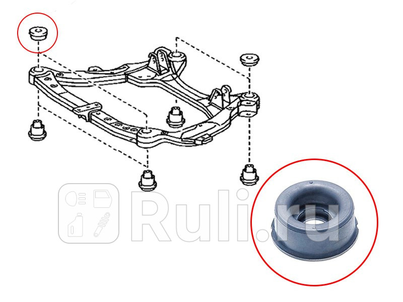 Сайлентблок подрамника LEXUS RX300 350 400 03-08 RX270 300 350 08-15 HARRIER 03-12 HIGHLANDER KLUGER SAT ST-52213-28020 160₽