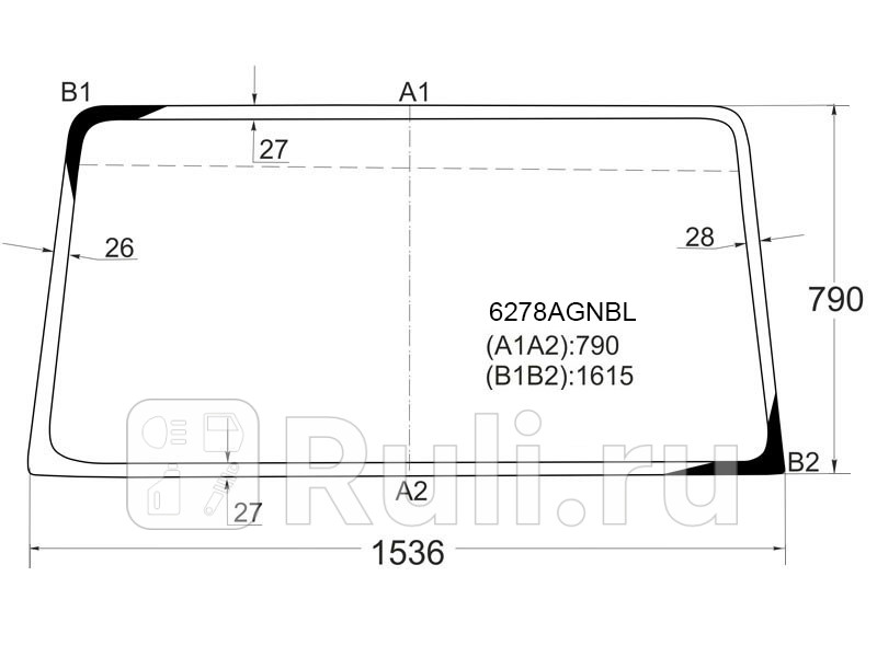 Стекло лобовое Isuzu ELF NPRNQR 93-12 BAW Fenix 1044 05-11 FAW CA1041 06-19 Foton Forland 104 FUYAO 6278AGNBL 6630₽