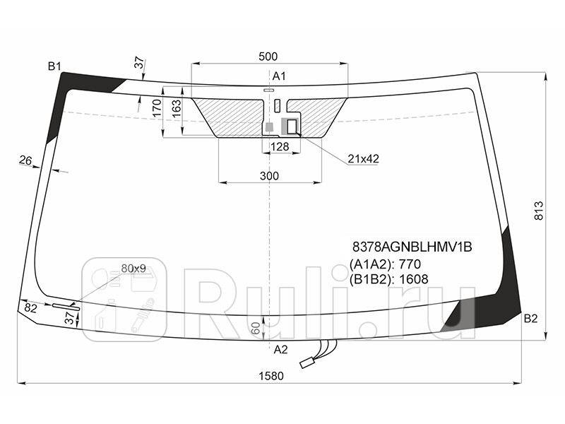 Лобовое стекло для Toyota Land Cruiser 200 2007-2012 AGC 8378AGNBLHMV1B 11830₽
