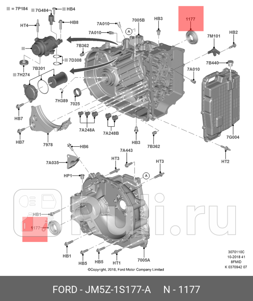Сальник FORD JM5Z-1S177-A 0₽