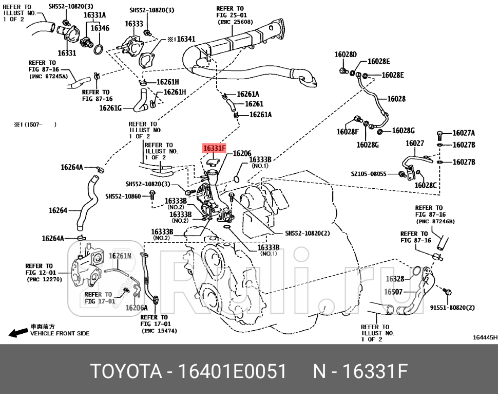 крышка радиатора Toyota CoasterDyna TOYOTA-LEXUS 16401-E0051 0₽