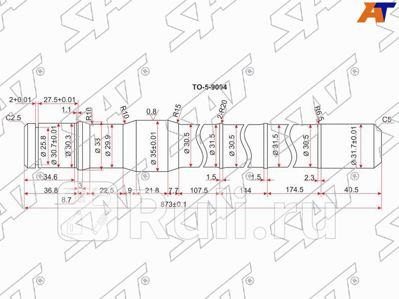 Полуось FR TY Land Cruiser 80 105 длинная -LH SAT TO-5-9004 3400₽