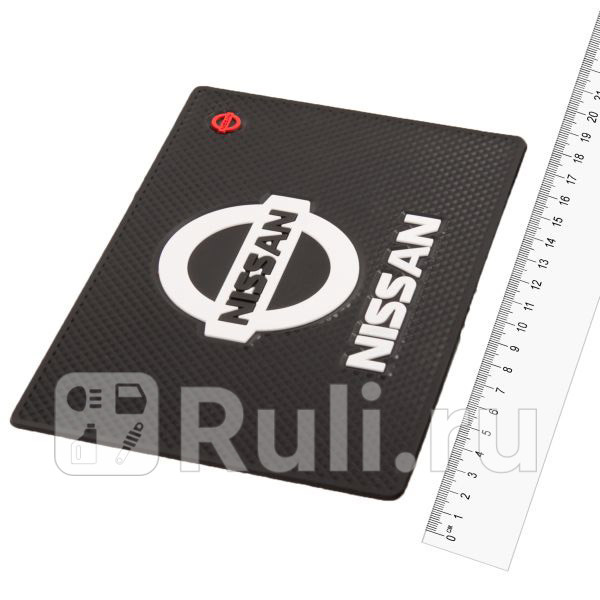 Коврик на панель противоскользящий Skyway 185 х 115 см черный с большой эмблемой Nissan SKYWAY HX-01 Nissan 170₽